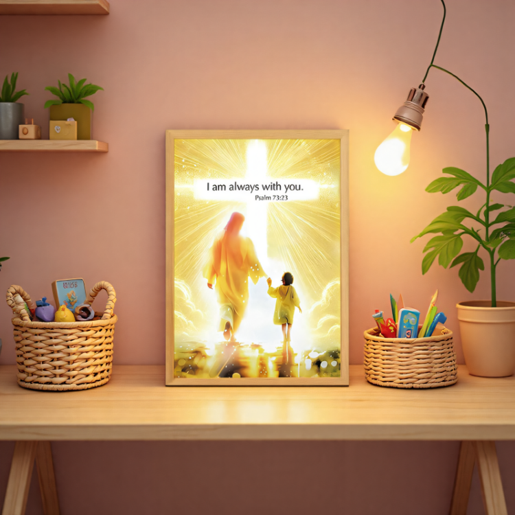 Picture of Luminwork Jesus Lamp, 4D Christ Frame Light, Painting Jesus Night Light, LED Jesus Light up Pictures, Illuminated Church Lamp for Living Room Bedroom Church Ready to Hang