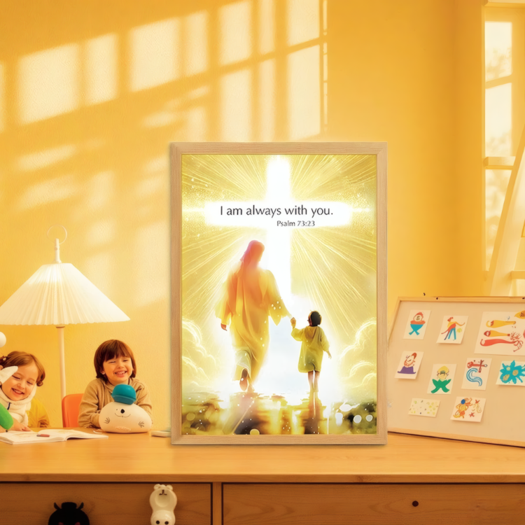 Picture of Luminwork Jesus Lamp, 4D Christ Frame Light, Painting Jesus Night Light, LED Jesus Light up Pictures, Illuminated Church Lamp for Living Room Bedroom Church Ready to Hang